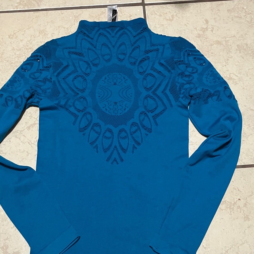 Teal Long Sleeve Turtleneck Top
